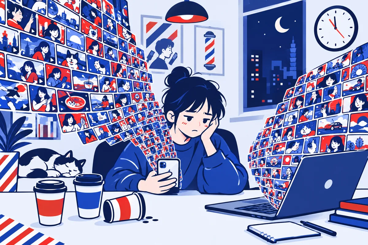 深夜坐在電腦前，被成堆的影片縮圖淹沒的創作者